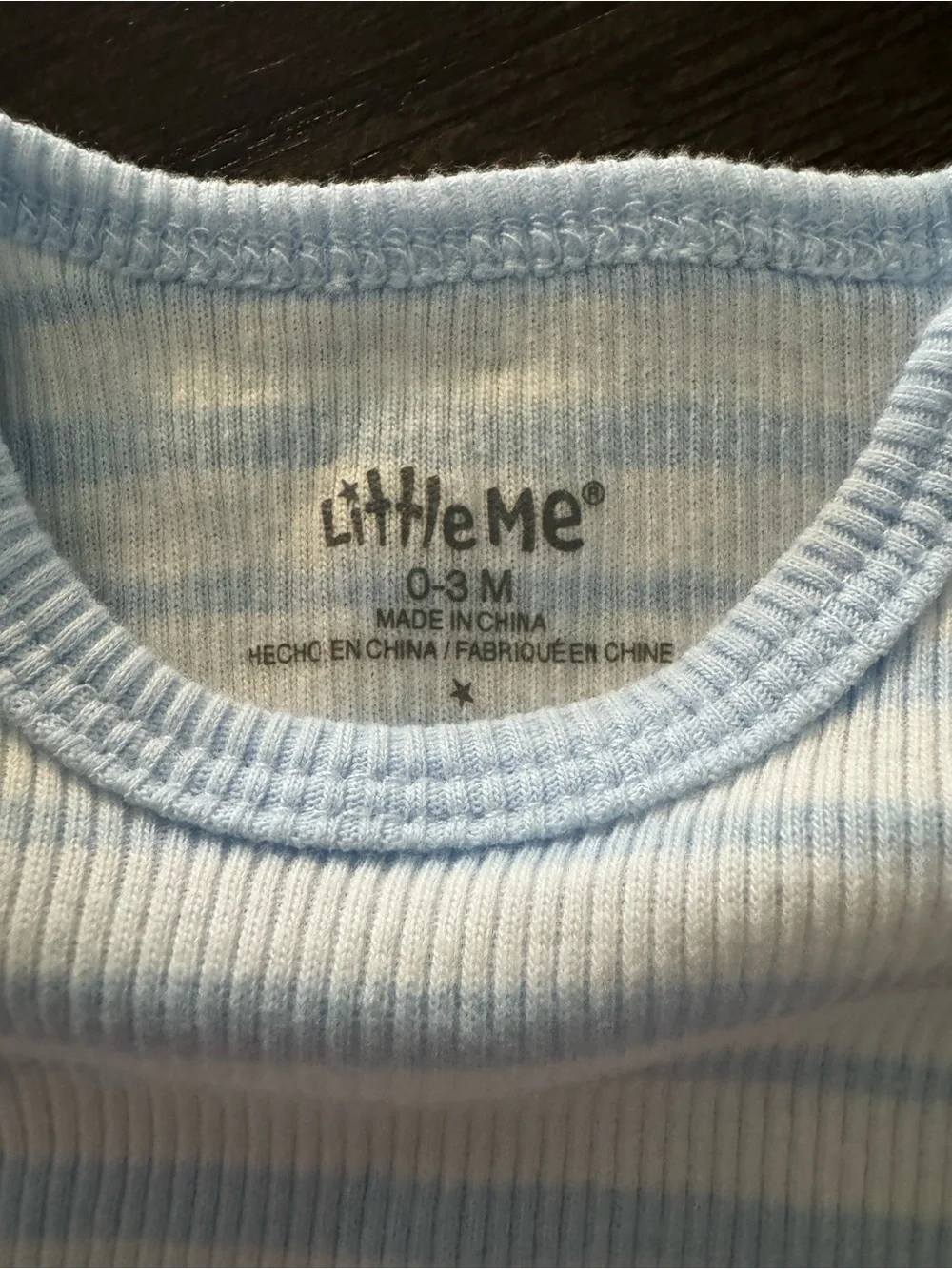 Little Me Light Blue and White Striped Long-Sleeve Sleep Sack